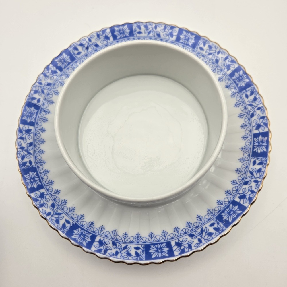 Vintage China Blau Bavaria Asian Pattern Blue & White Butter Dish Germany - Picture 8 of 14